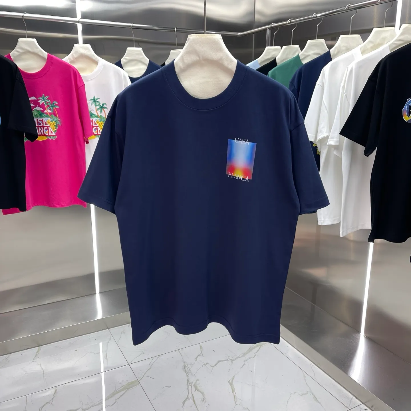 25ss New Arrival Casablanca Classic Series T ～ ， ， 。 ， Classic ， In Stock ！ ：White Black Royal Blue Red Size：S M L XL XXL